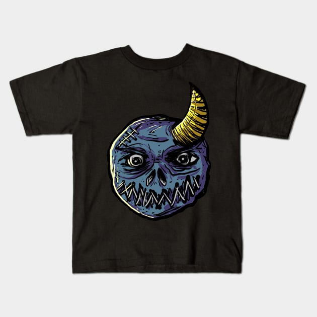 Demon Face Ball Kids T-Shirt by DeathAnarchy